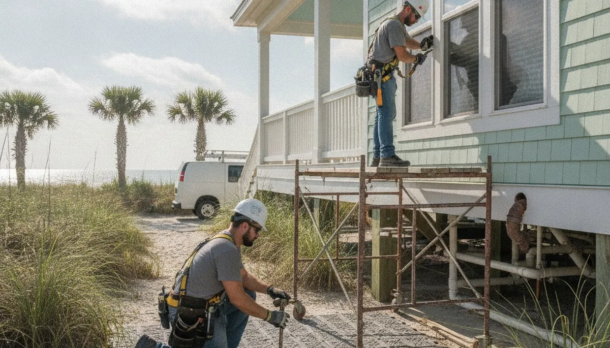Plumber repairing a pipe in Jacksonville, FL for a plumbing repair service
