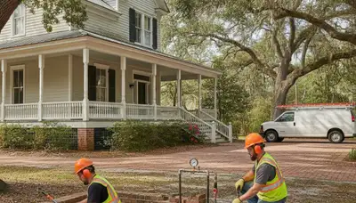 Jacksonville, FL plumber repairing a leaking pipe for residential plumbing service