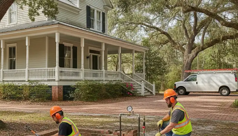 Jacksonville, FL plumber repairing a leaking pipe for residential plumbing service