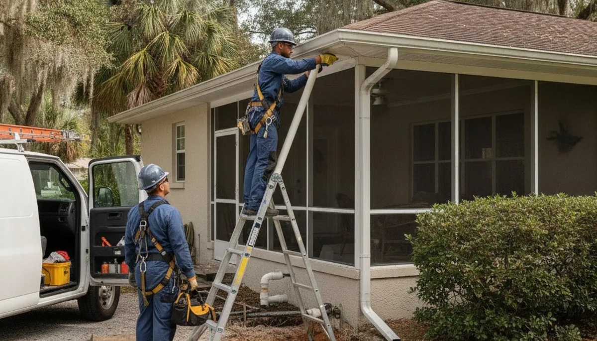 Jacksonville, FL plumber repairing a residential sink leak for plumbing service call