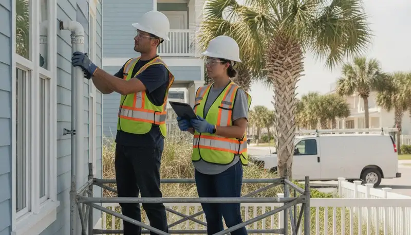 Professional Jacksonville, FL plumber repairing a residential pipe for plumbing service
