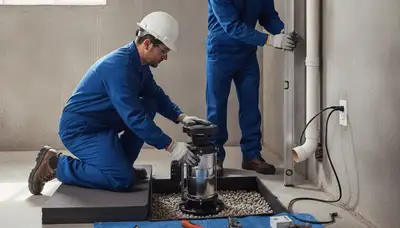 Jacksonville, FL plumber installing a sump pump to protect a home from flooding