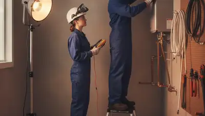 Jacksonville, FL plumber installing a tankless water heater for efficient hot water service