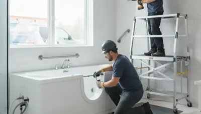 Walk-in tub installation by Jacksonville, FL plumbers for safer, more accessible bathing